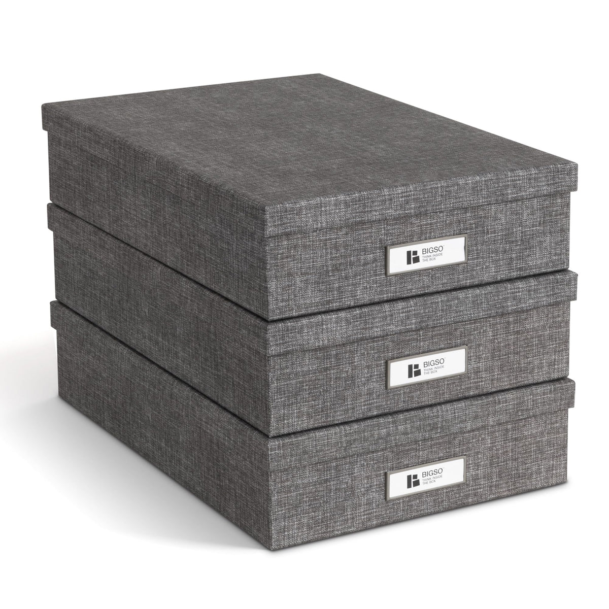 Bigso Oskar Canvas Fiberboard Document Letter Box for Important Paperwork A4 or Letter Size