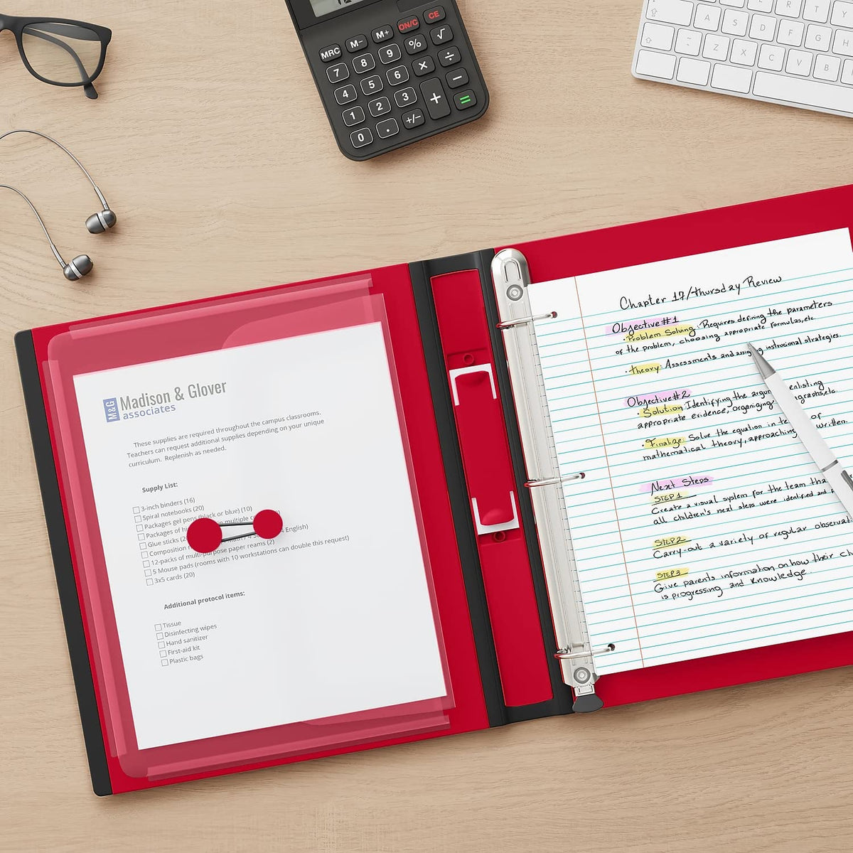 Staples Better Binder, 1.5 Inch D-Ring, Red, 400 Sheets, 3-Pack