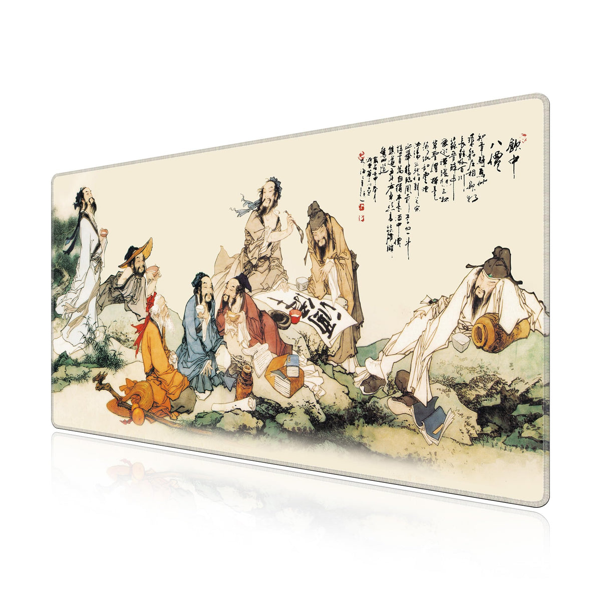 LL-COEUR XXL Landscape Gaming Mouse Pad Computer Keyboard Mat Office Desk Pad (Eight Immortals