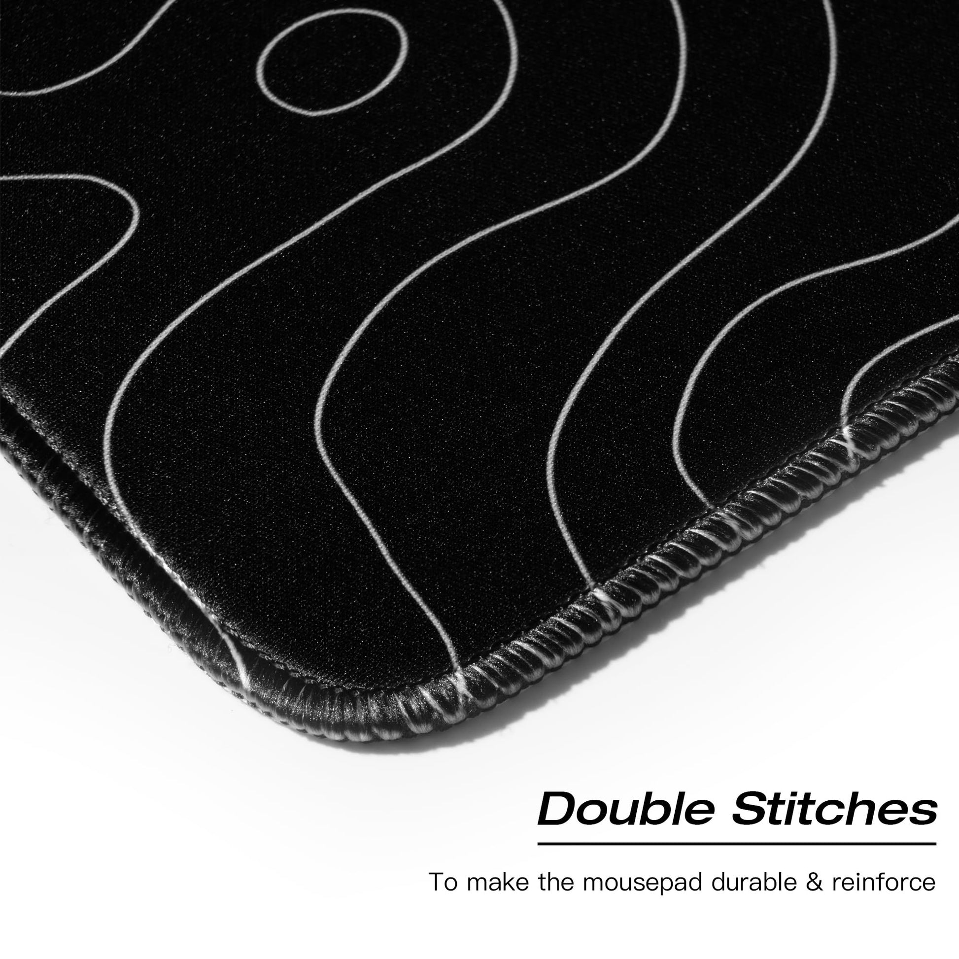 XVX Black and White Topographic Mousepad, XXLarge Gaming Mouse Pad for Desk 35.4x15.7