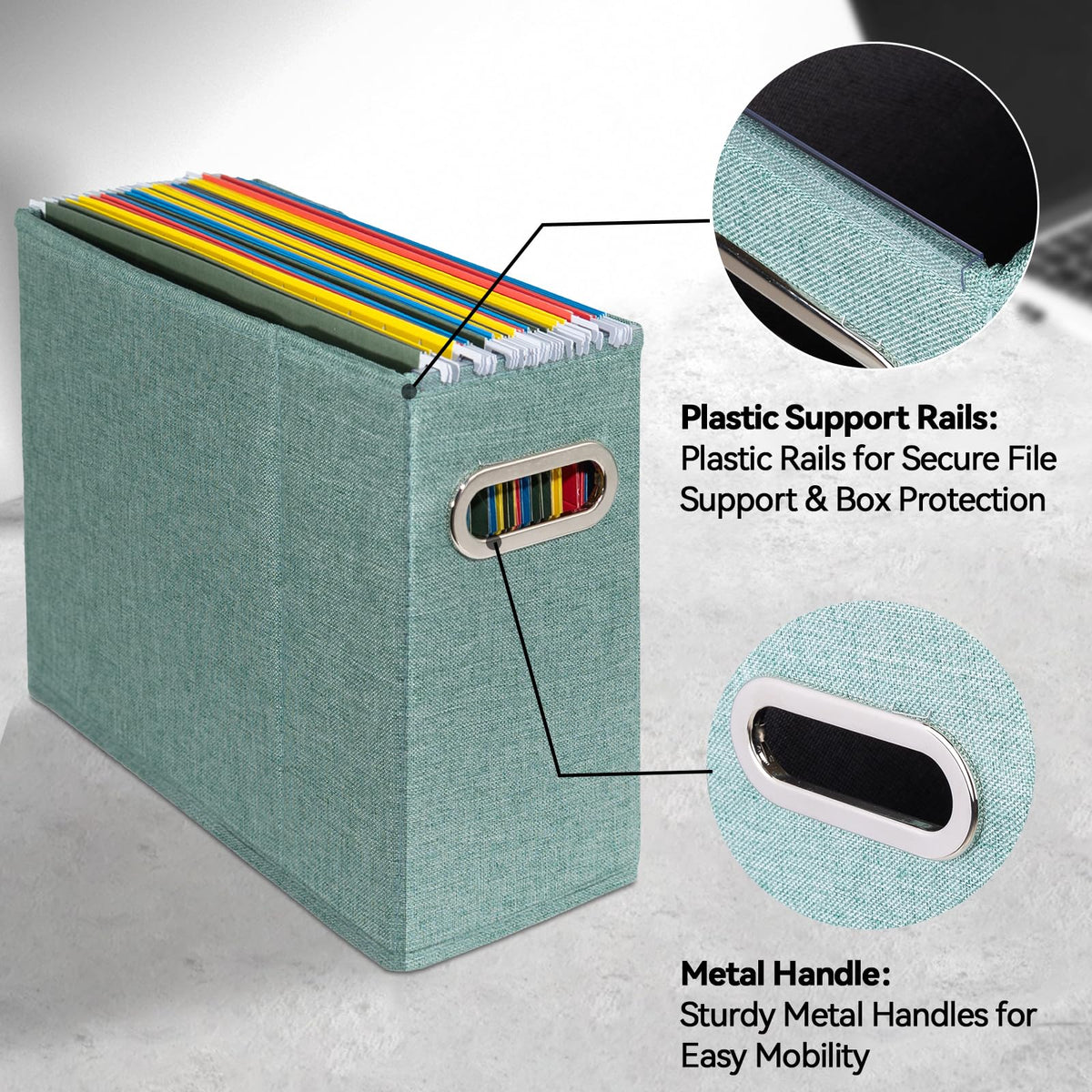 ComfortKeeper 2 Packs Letter Size File Organizer, File Folders Organizer, Fabric Storage Box