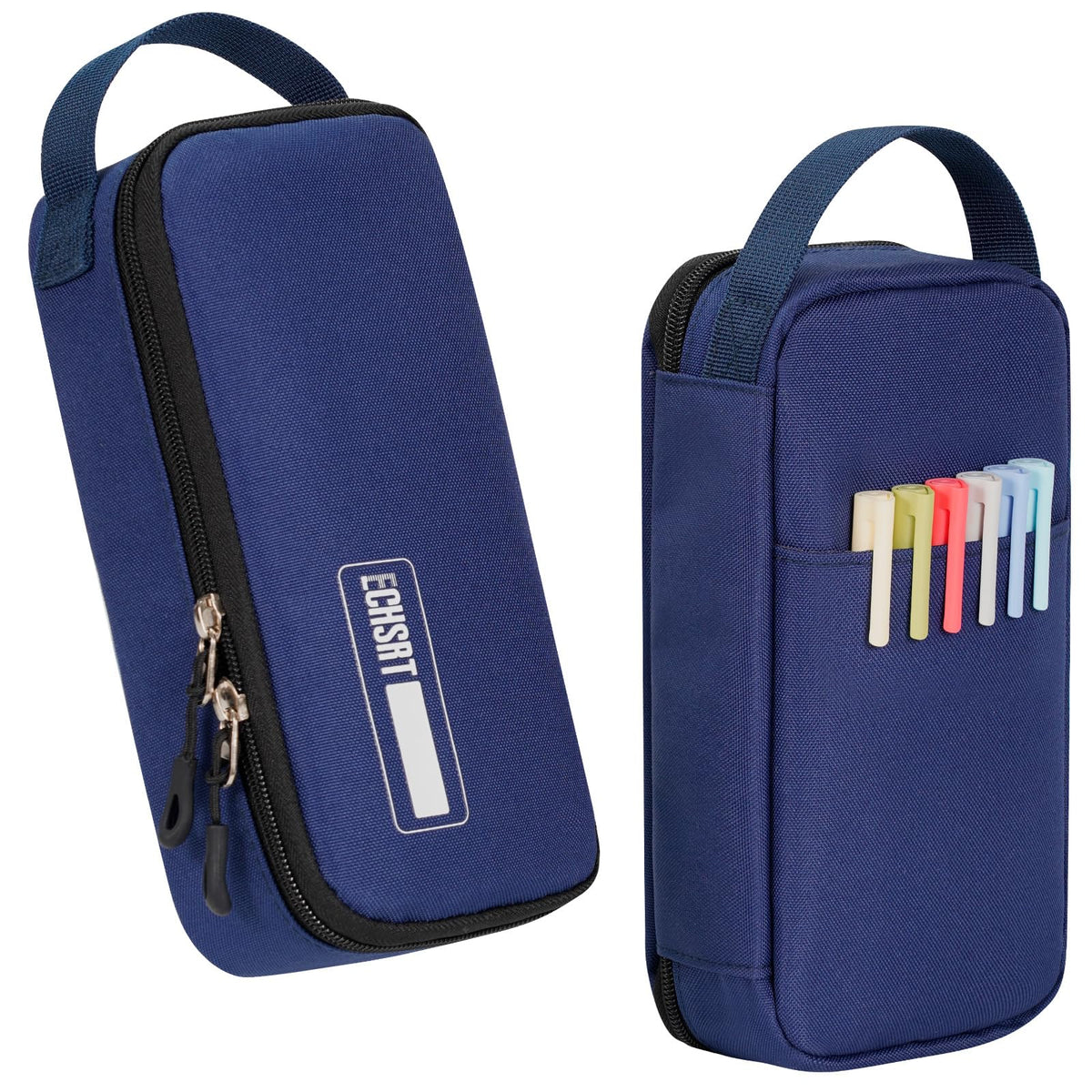 ECHSRT Large Capacity Pencil Case with Hidden Pocket, 1200D Oxford Fabric Zipper Pencil Pouch with