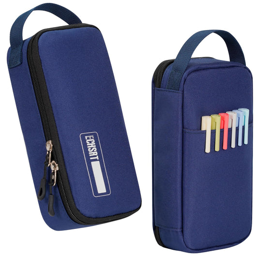 ECHSRT Large Capacity Pencil Case with Hidden Pocket, 1200D Oxford Fabric Zipper Pencil Pouch with