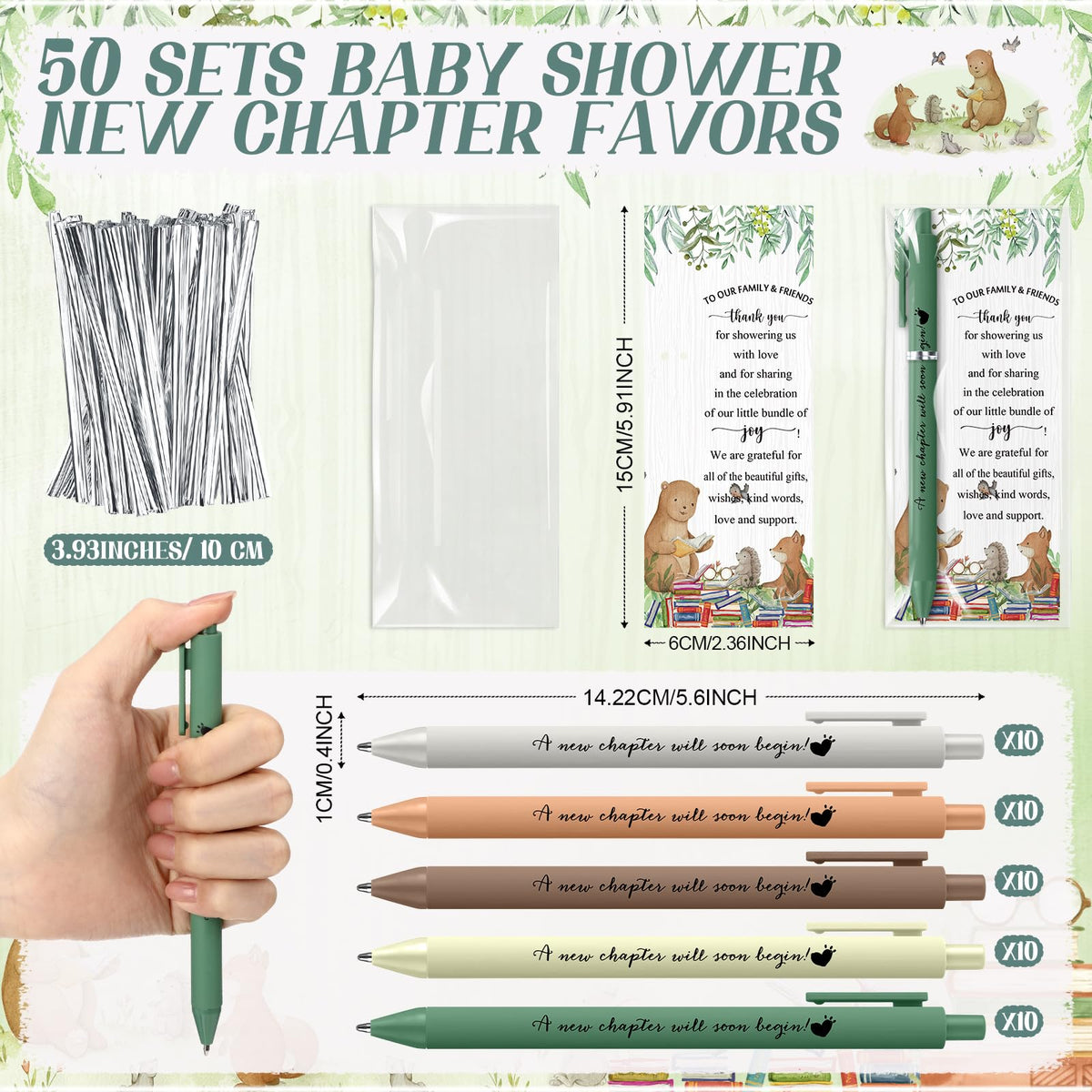 Engrowtic 50 Set A New Chapter Will Soon Begin Baby Shower Gifts Pens