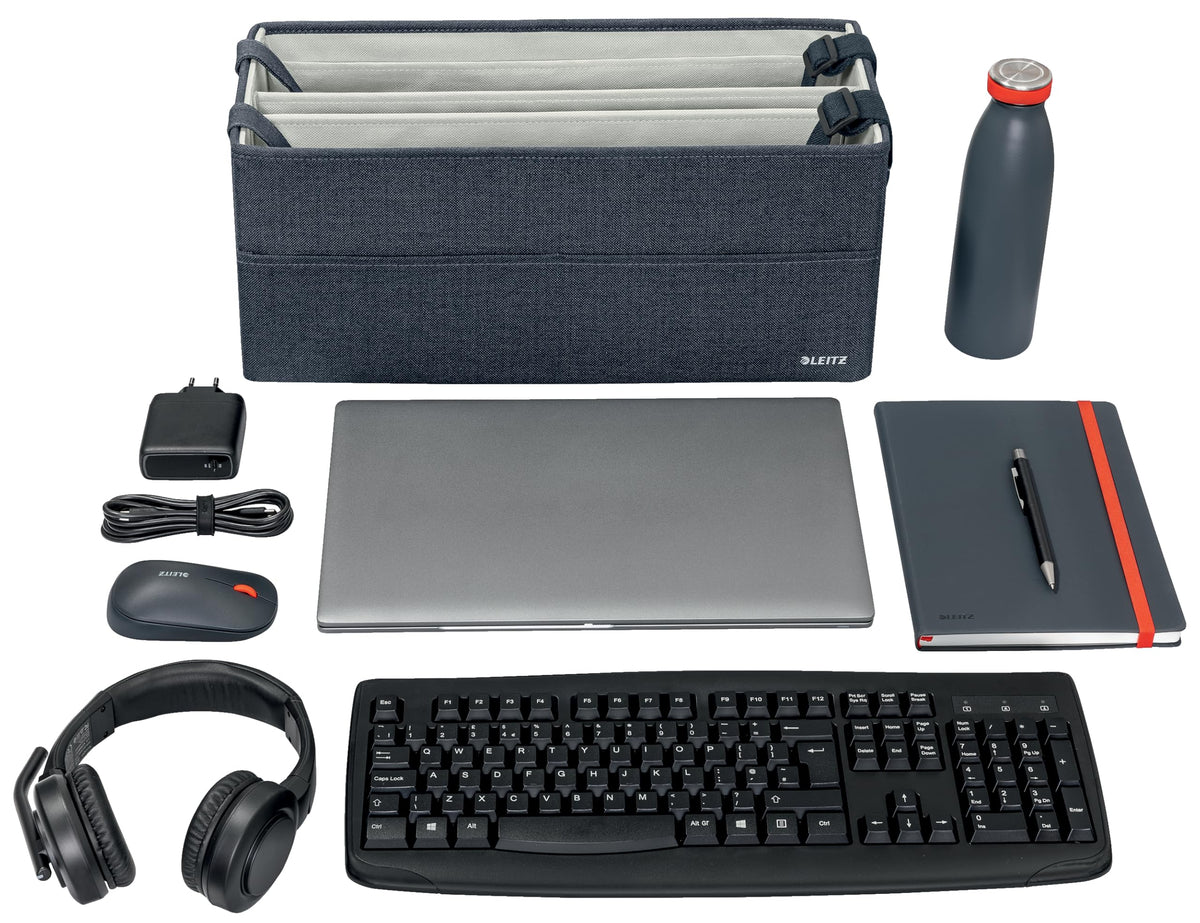 Leitz Fabric Hot Desking Work Bag & Storage Bag, Laptop Bag & Desk Tidy Organiser for Stationery &
