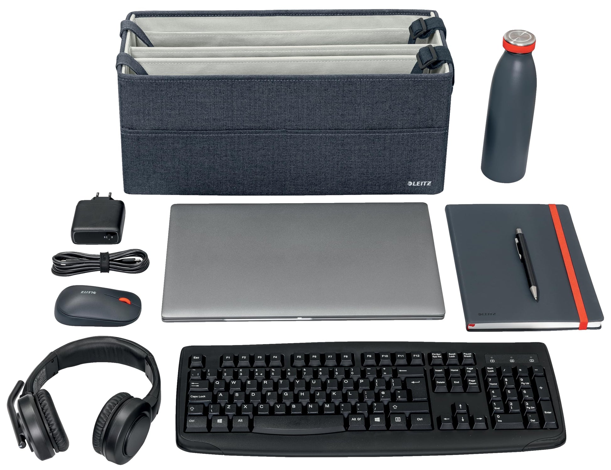 Leitz Fabric Hot Desking Work Bag & Storage Bag, Laptop Bag & Desk Tidy Organiser for Stationery &