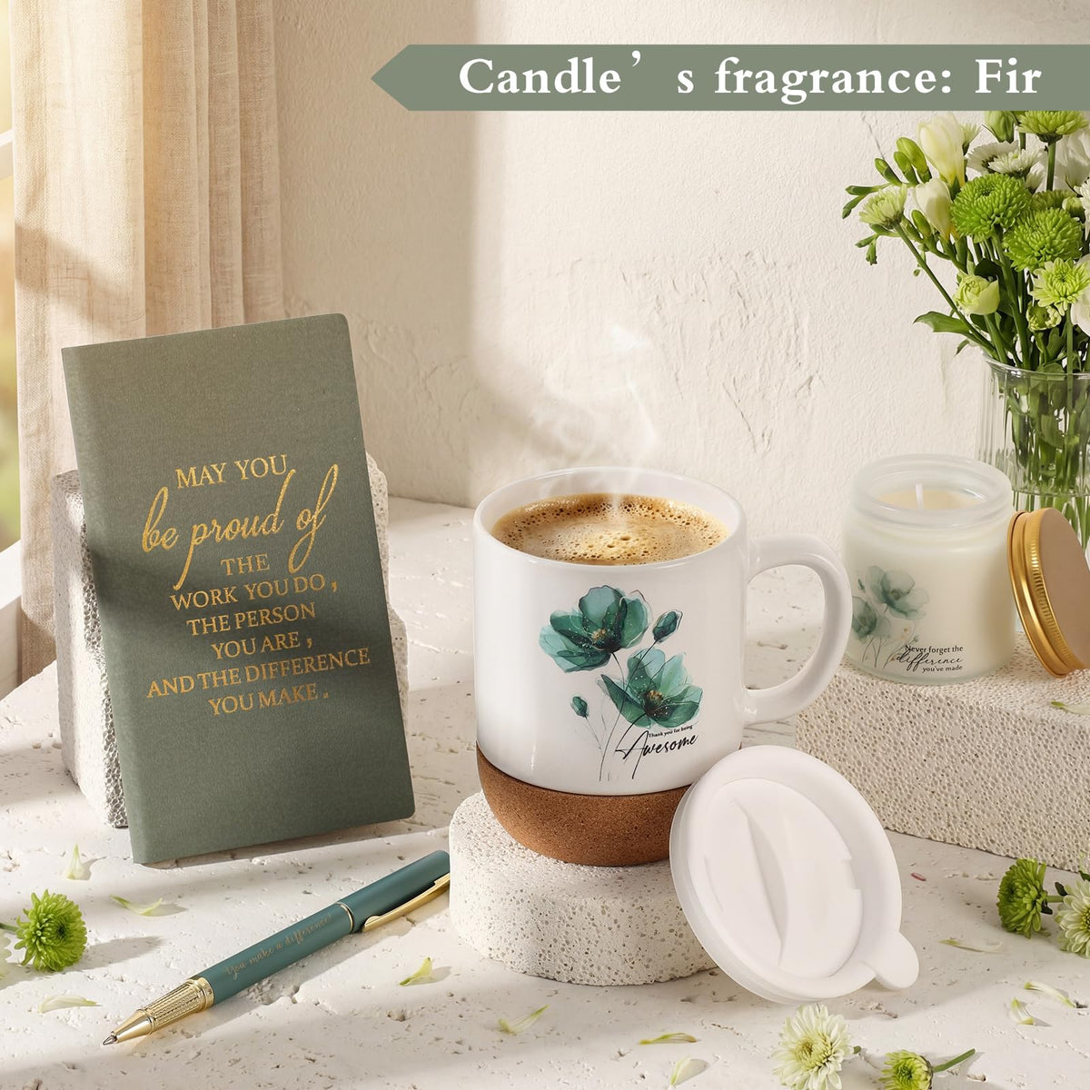 Sayglossy 4 Pcs Thank You Gift Set for Men Women Employee Coworker, Green