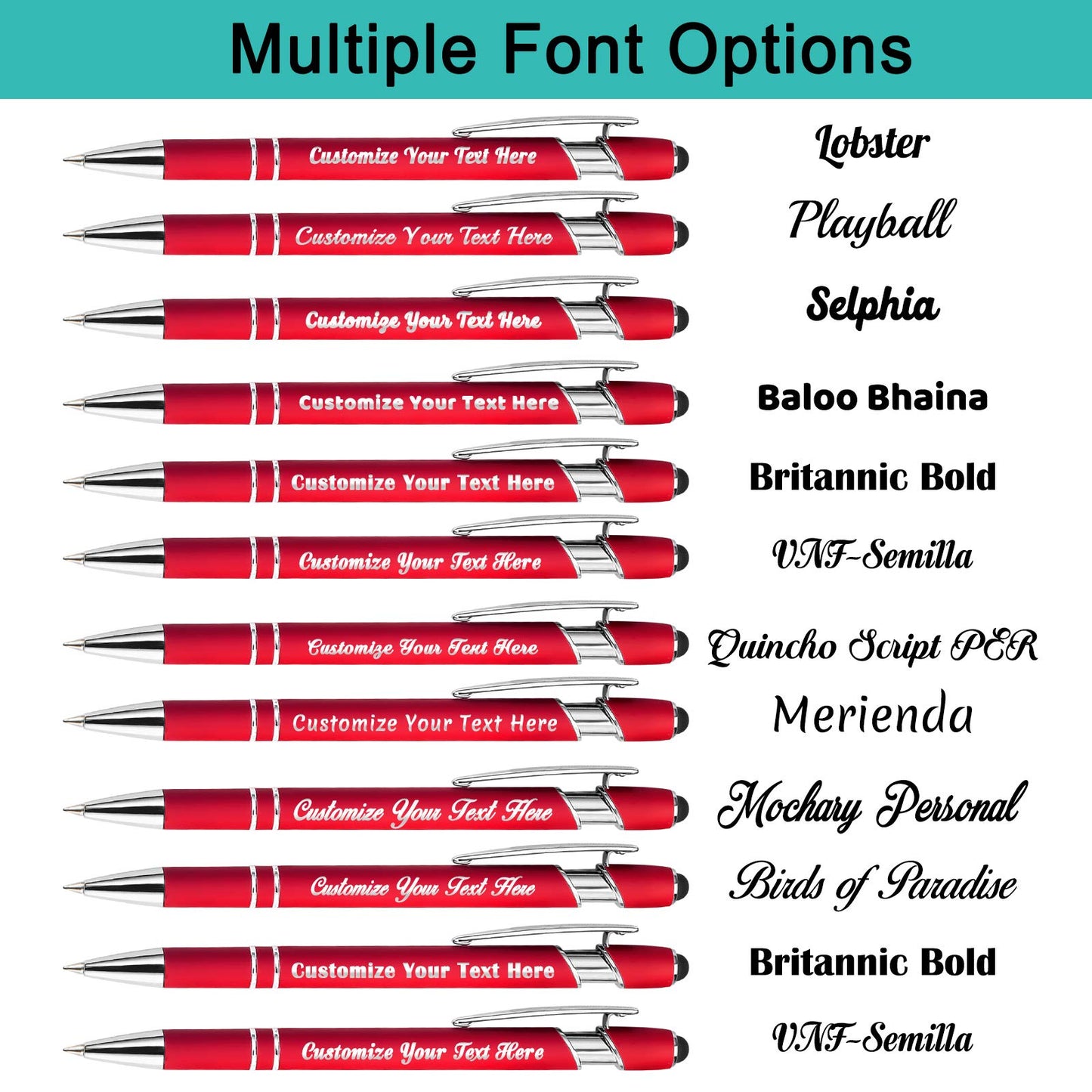 Aolun Personalised Pen,Custom Engraved Ballpoint Pen with Stylus,Soft Touch Metal,Enter Name,Logo