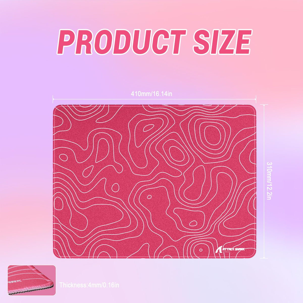ATTACK SHARK CM02SE Gaming Mouse Pad for Esports Speed Mouse mats for Desk Waterproof Surface