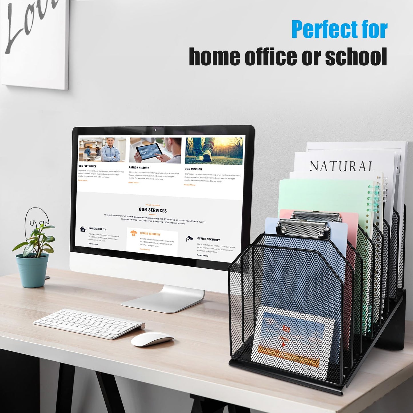 SUMMORO Inclined File Organizer for Desk, 7-Section Vertical File Holder