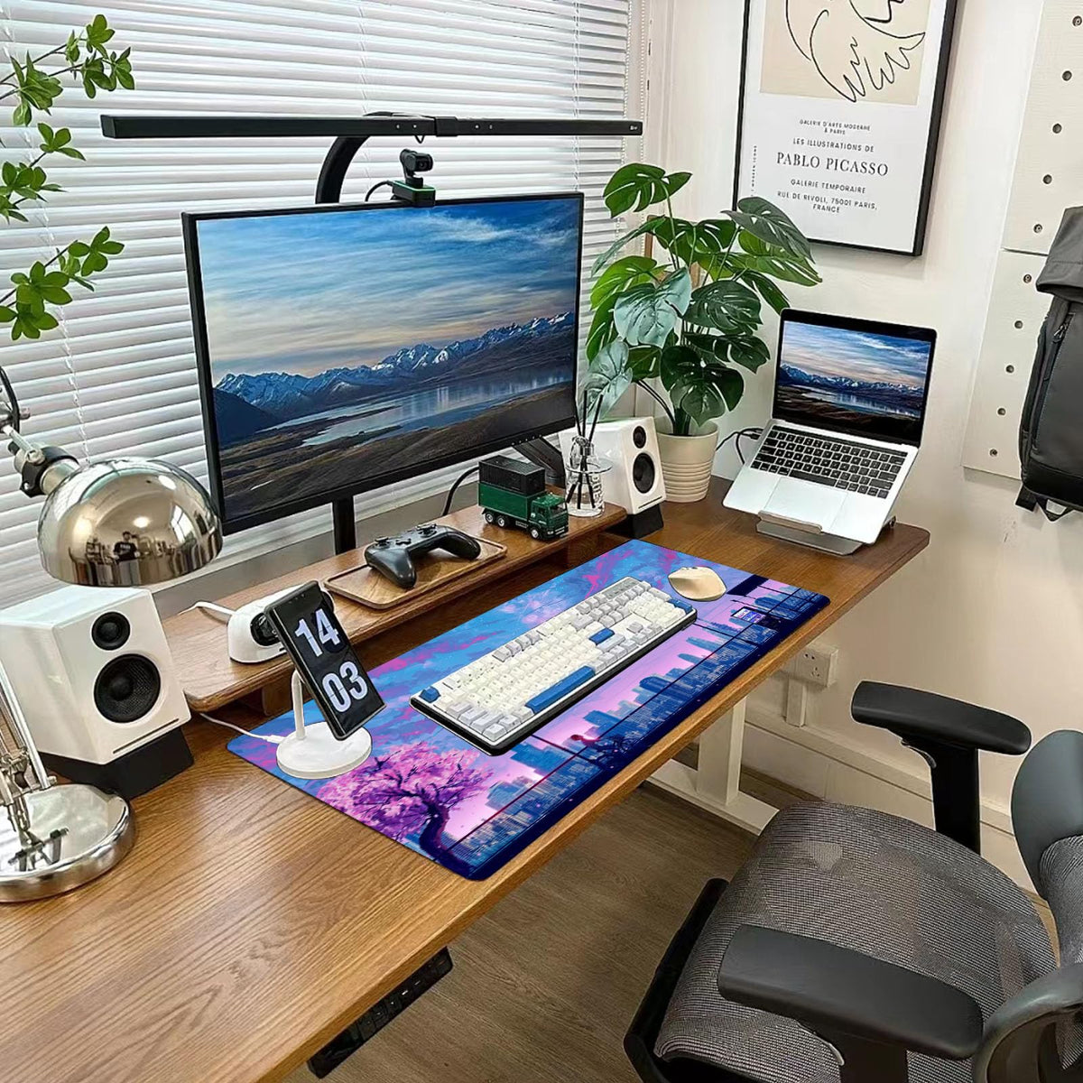 Desk Mat Mouse Pad Gaming Desk Pad XL Large Mouse Mat Office Decor Accessories (Pink C)