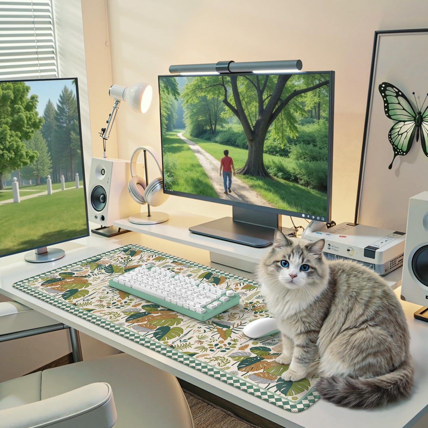 iCasso Large Desk Pad, Aesthetic Computer Mouse Pad for Desktop,Tropical