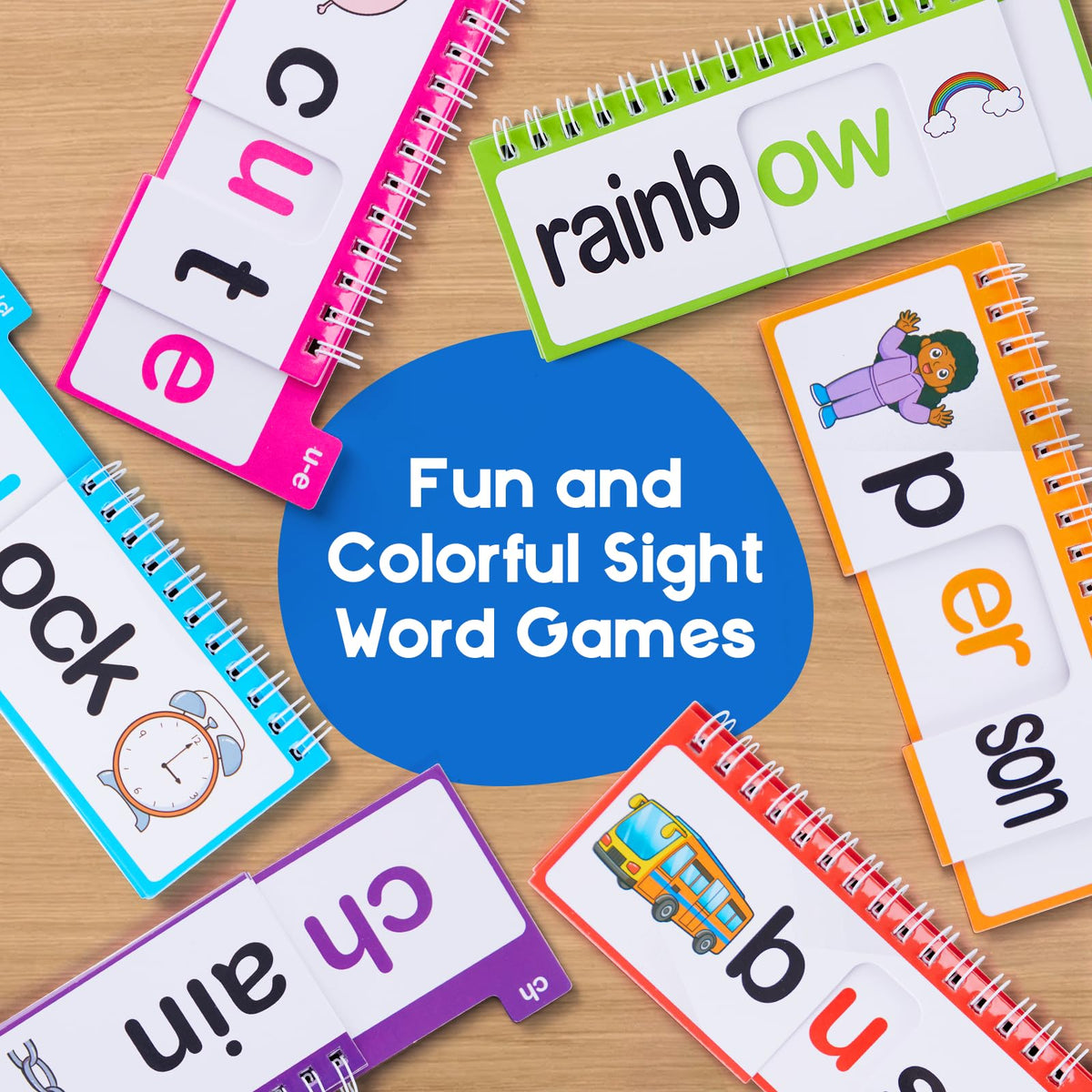Phonics Flash Cards & Word Family Build Book, 40 Read and Rhyme Flip Books