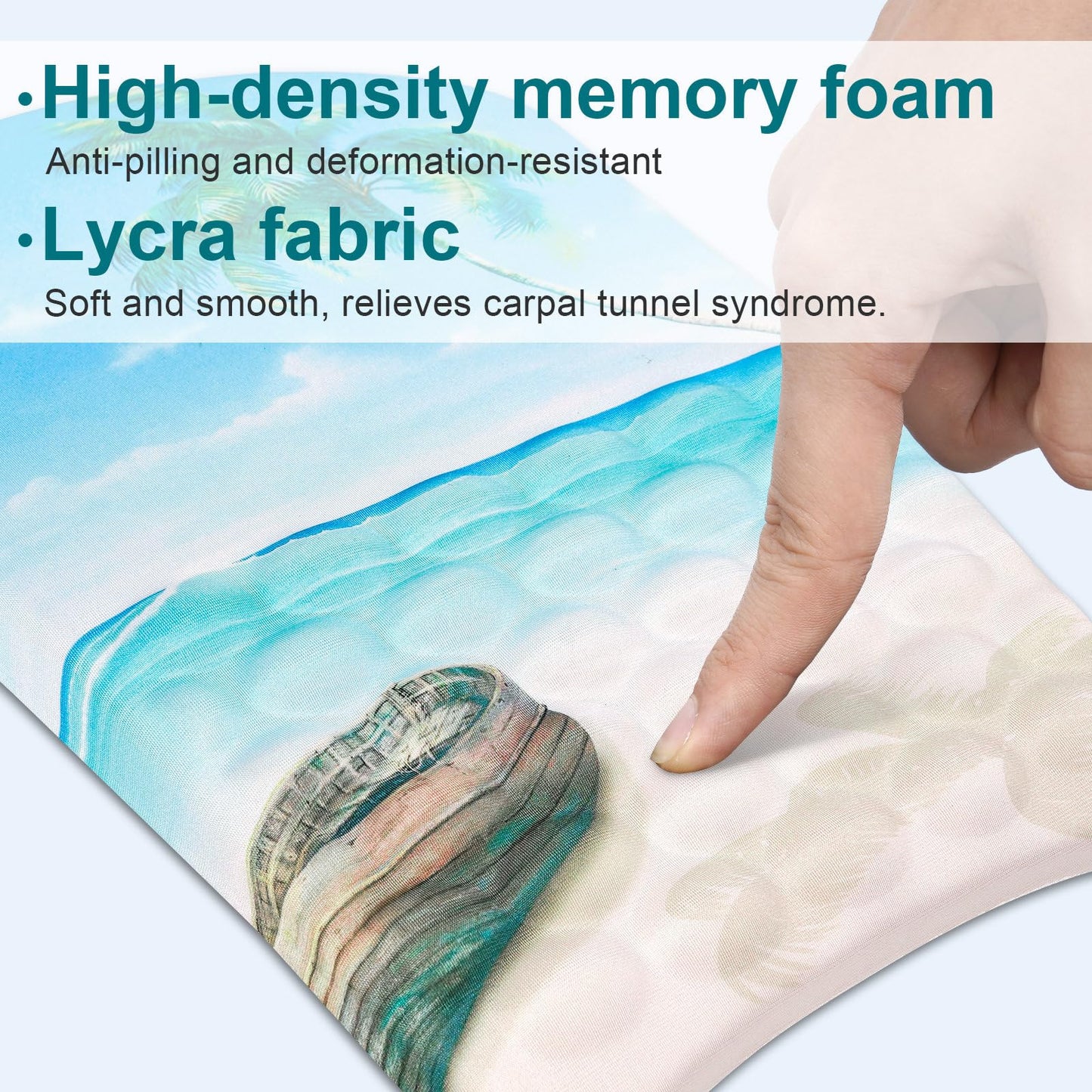Ergonomic Wrist Mouse Pad with Massage Design, Wrist Rest Pain Relief Mousepad with Memory Foam