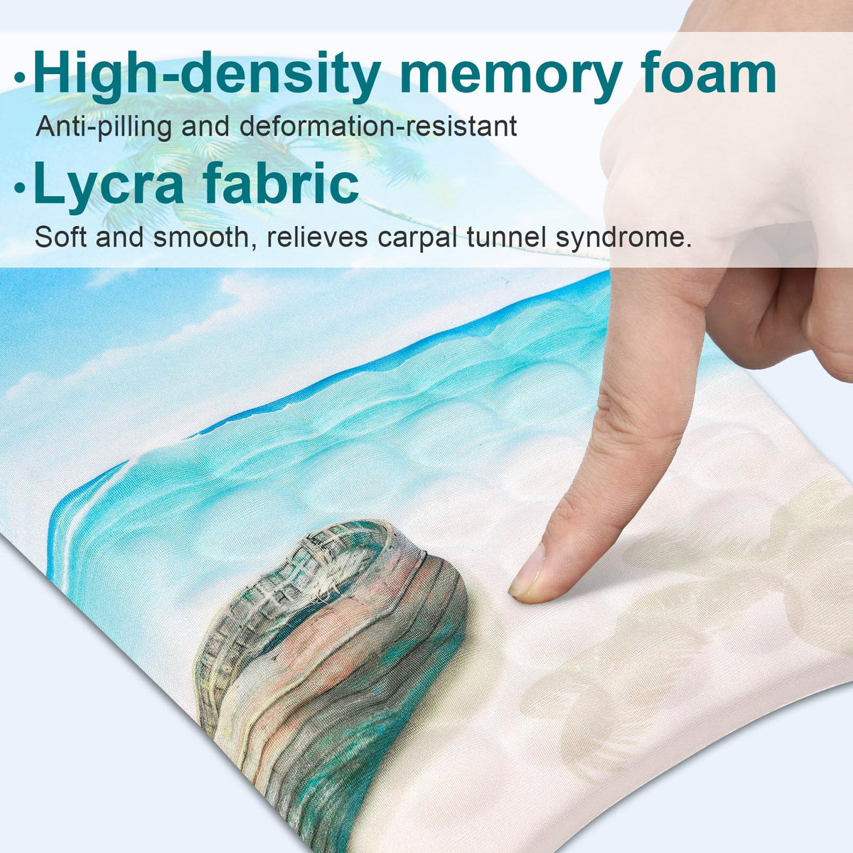 Ergonomic Wrist Mouse Pad with Massage Design, Wrist Rest Pain Relief Mousepad with Memory Foam