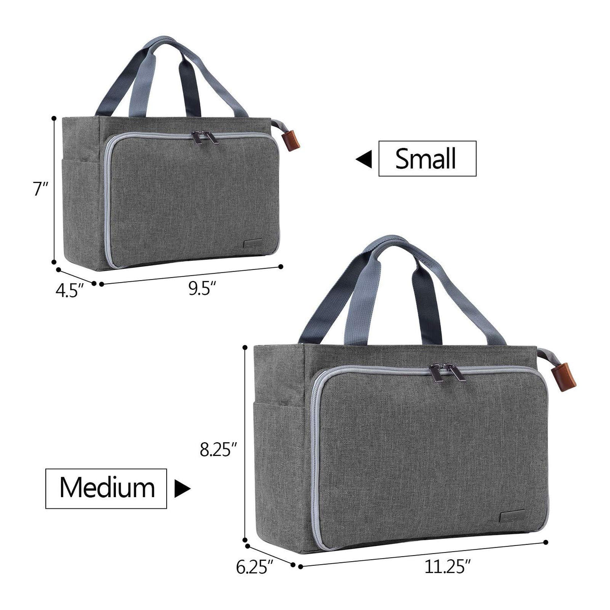 Luxja Crochet Yarn Storage Tote Bag, Gray