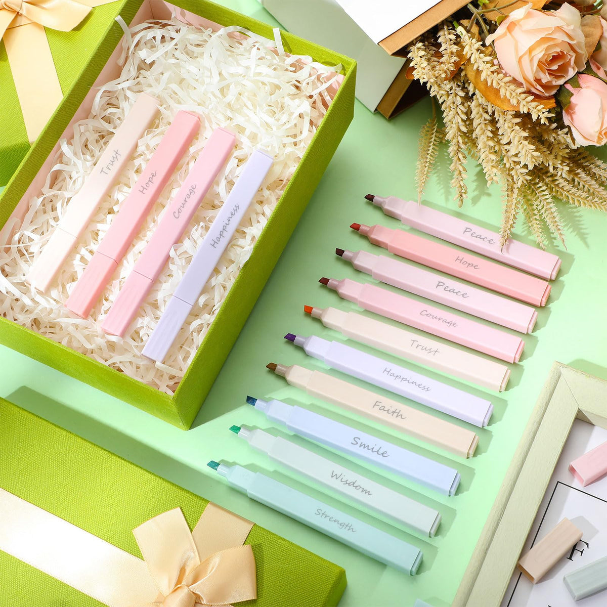Qeeenar 100 Pcs Bible Highlighters with Soft Cute Aesthetic No Bleed Inspirational Highlighter
