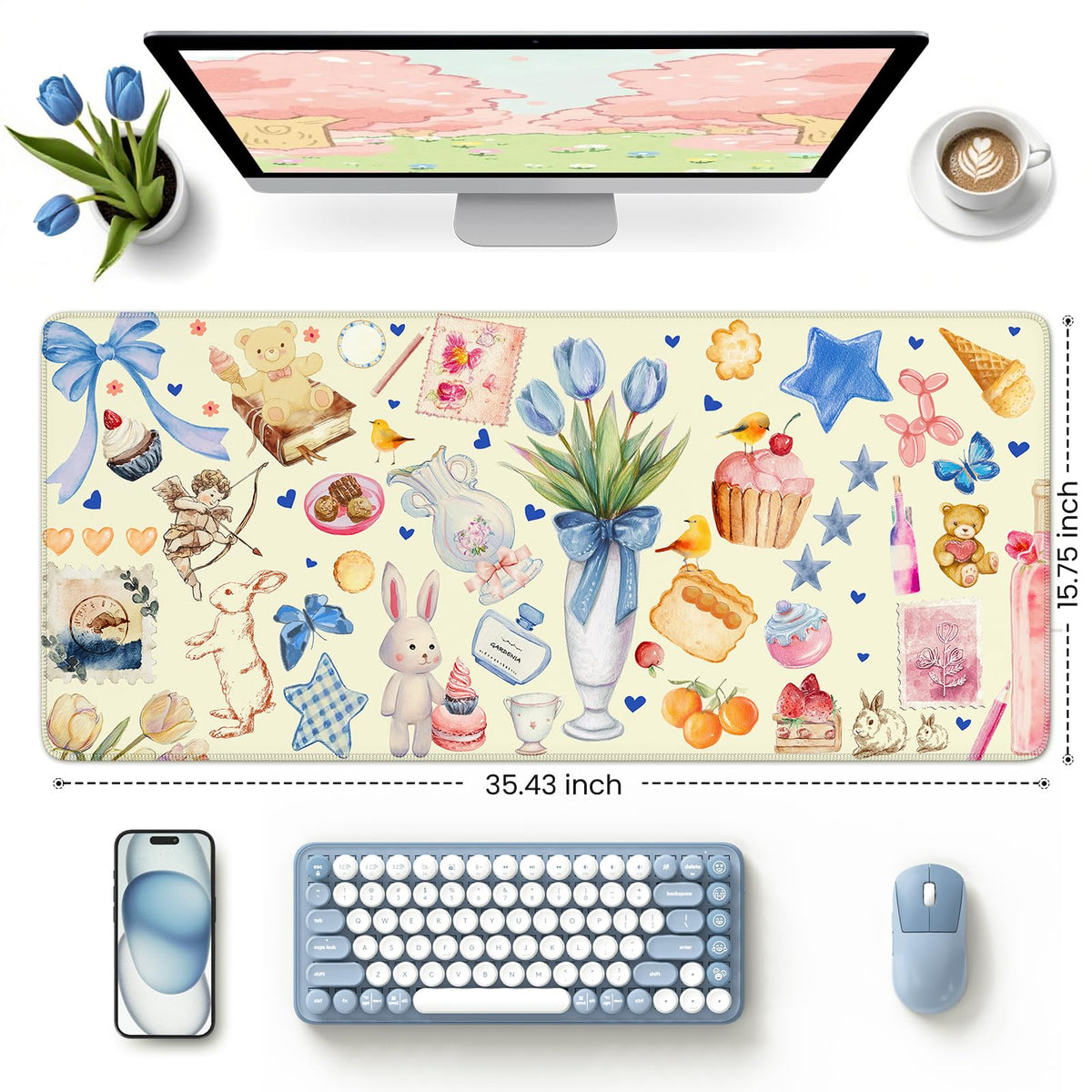 iCasso Large Mouse Pad, Desk Pad Mat,Office Mat for Desktop Protector