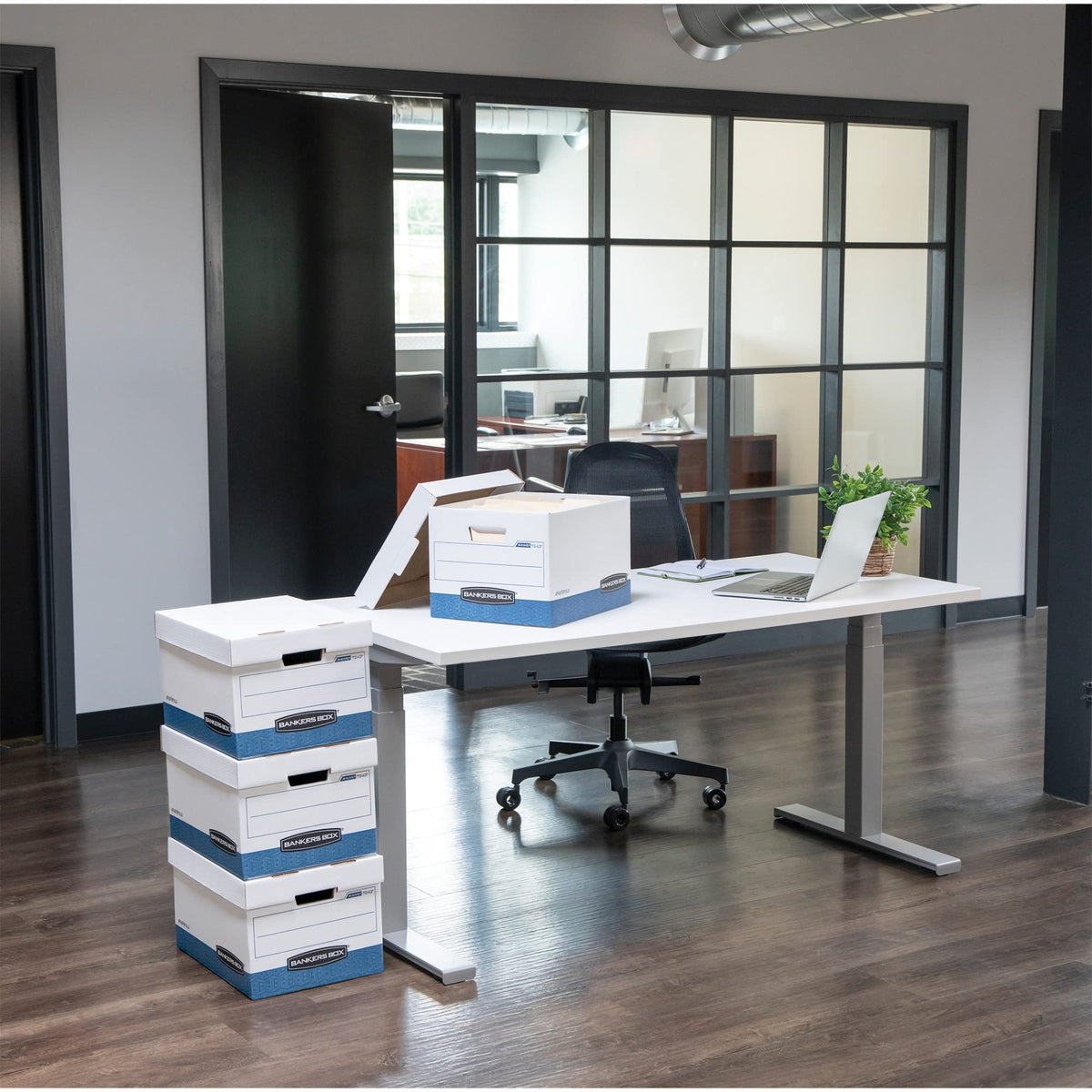 Bankers Box 4-Pack Medium-Duty File Storage Boxes, Letter/Legal, FastFold