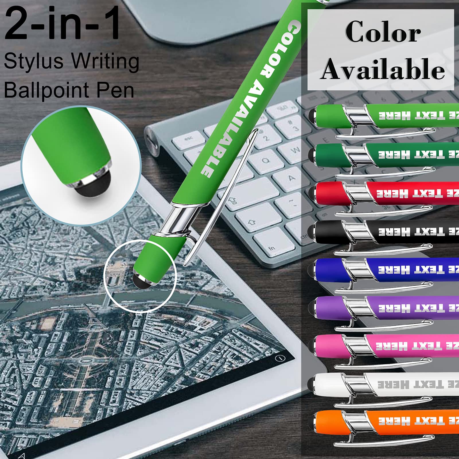 Up to 500 Personalized Pens Bulk Custom Ballpoint Pens with Business Name Message Logo, Customized