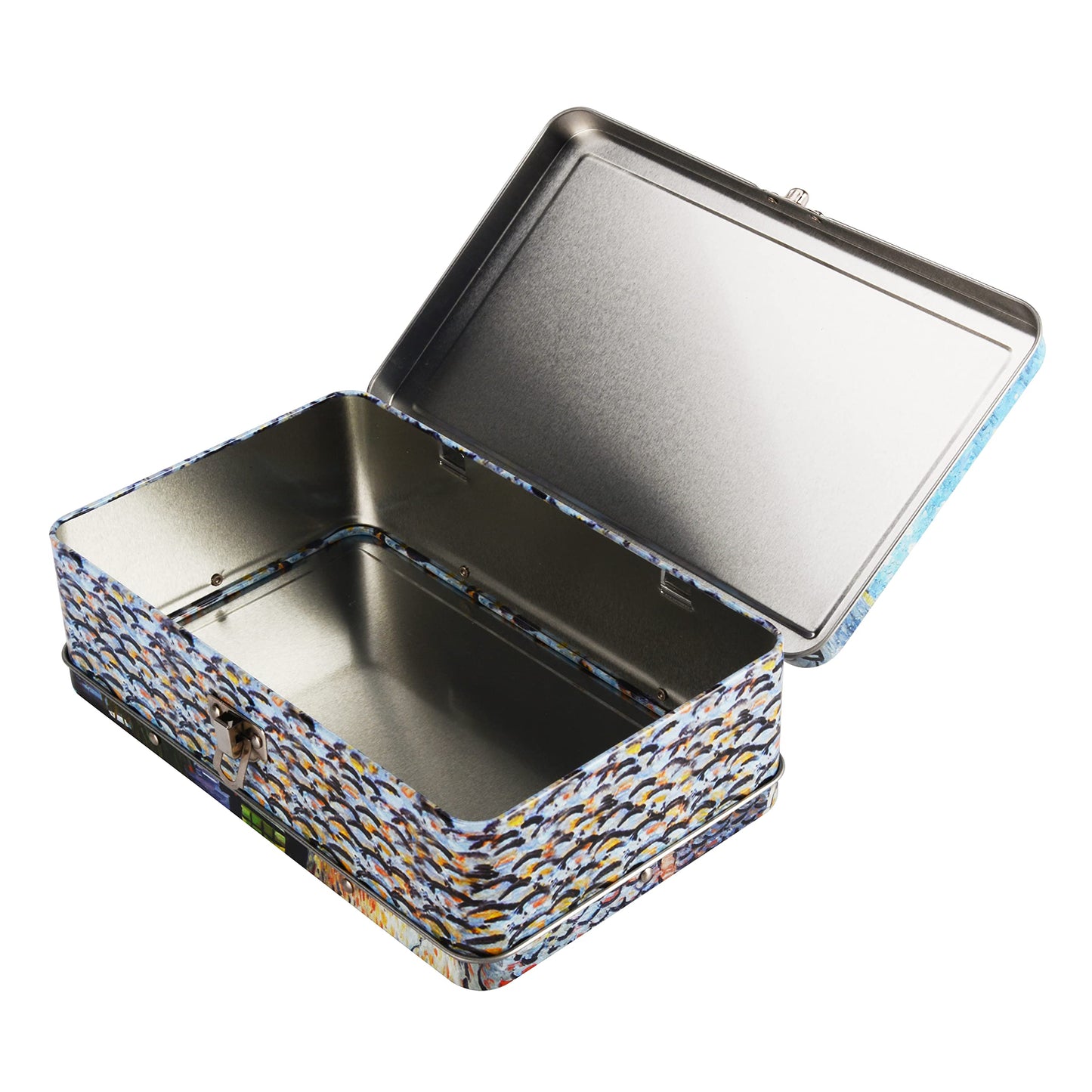 DAHO Metal Storage Box with Hinge for Office, School, Home, Makeup, Arts & Crafts and Accessories
