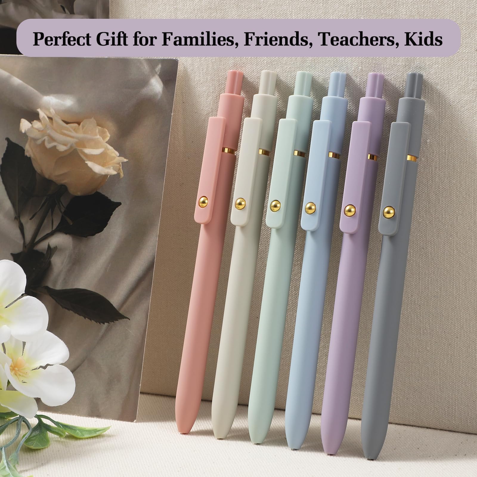 FIOVER 12Pcs Gel Pens, 0.7mm Medium Point Smooth Writing Pen for Journaling