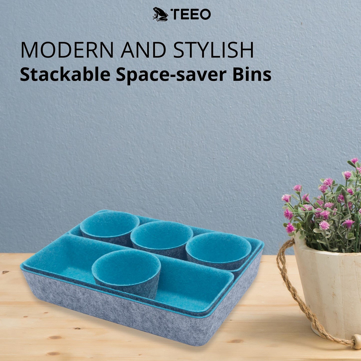 Teeo - Desk Organizer Drawer - Makeup Drawer Organizer Trays - Bathroom Drawer Organizer - Small