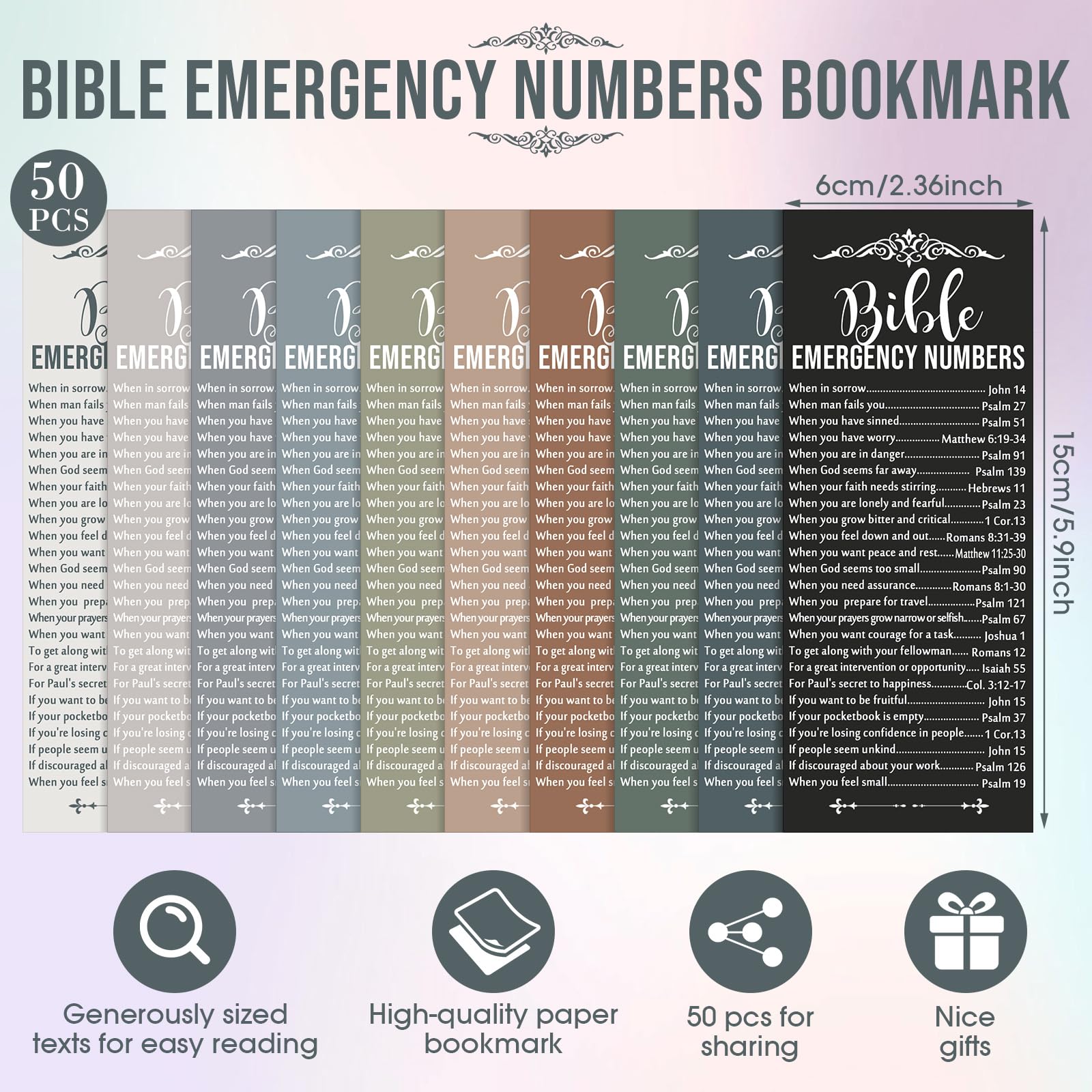 Feifeiya 50 Sets Christian Pens Bible Verse Gifts, Boho Color, English