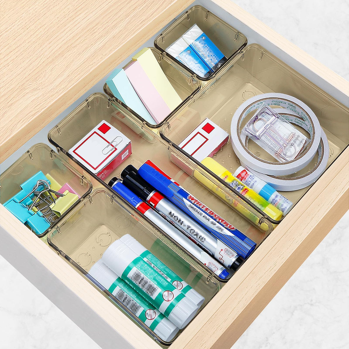 23 PCS Drawer Organizer Set, 5 Size Bathroom and kitchen organizer Trays