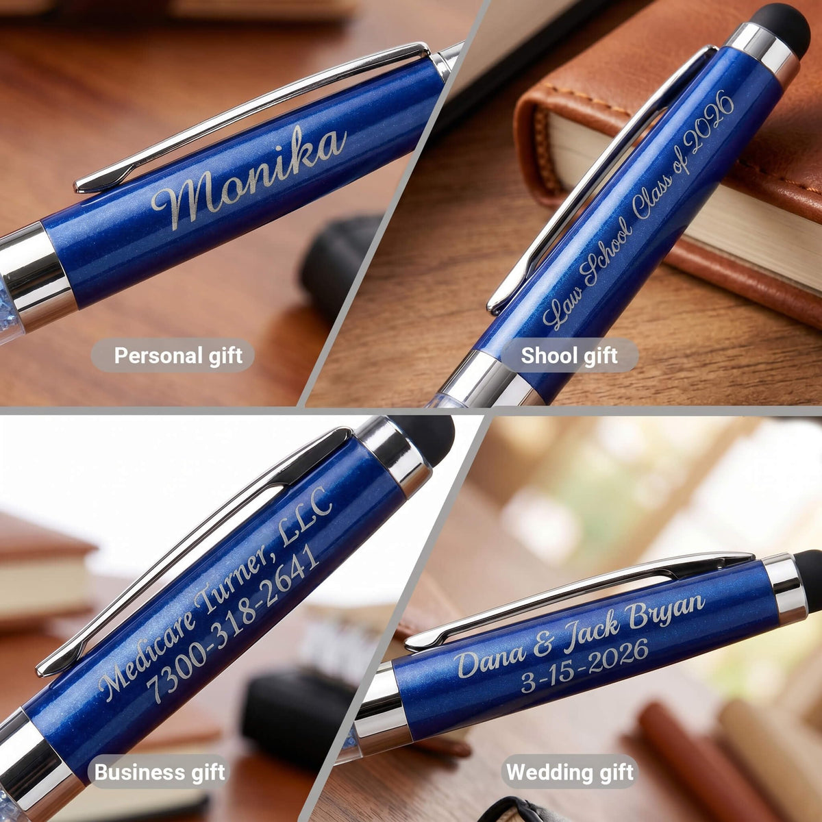 Ancolo Personalized Business Pens with Crystal for Office Colleague Friends