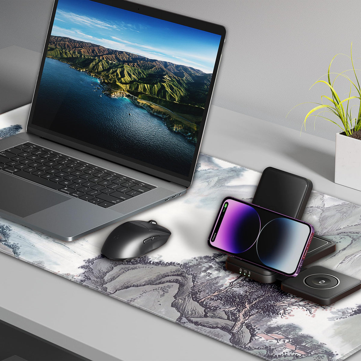 LL-COEUR XXL Landscape Gaming Mouse Pad Computer Keyboard Mat Office Desk Pad (Landscape 1, 35.4" x