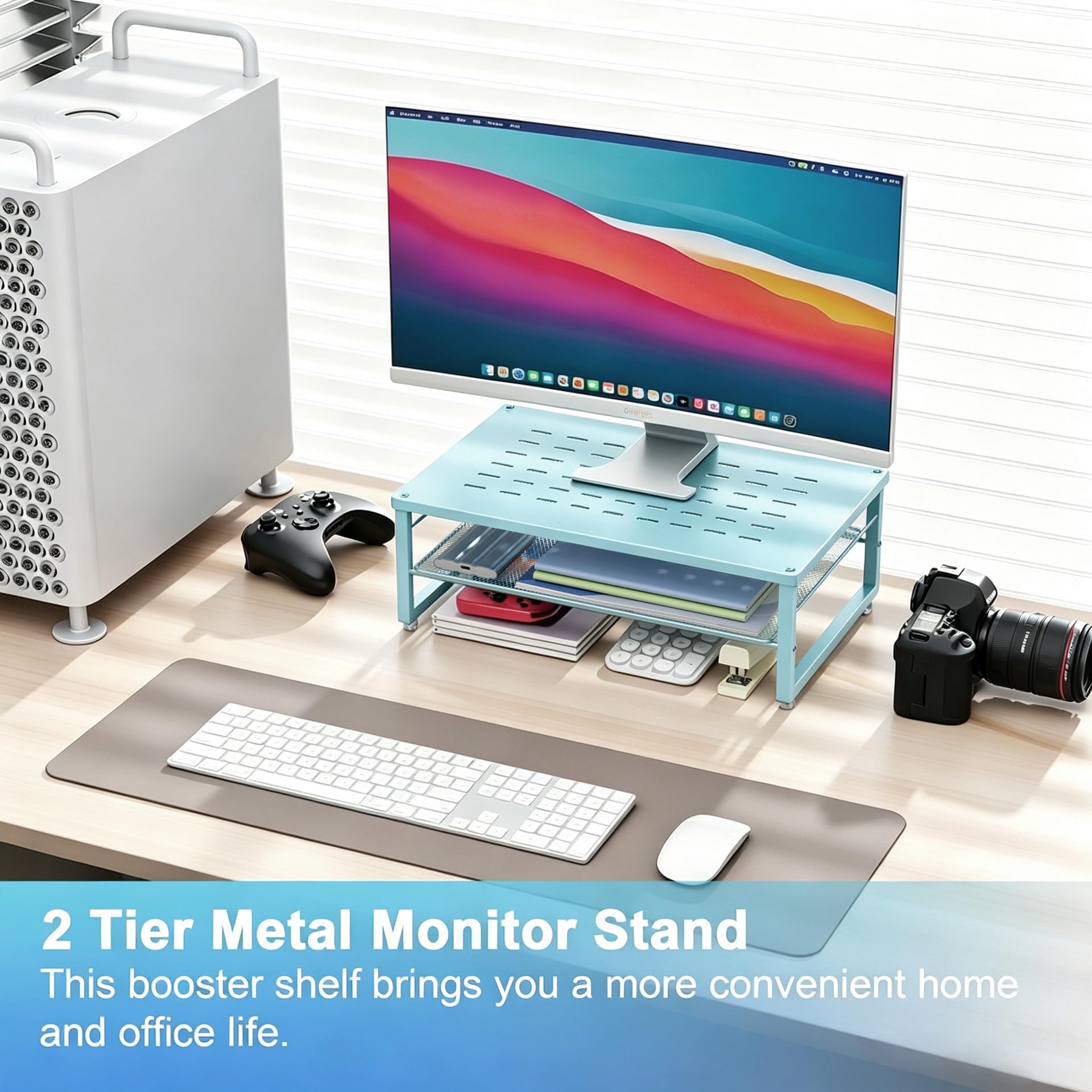gianotter 2-Tier Metal Monitor Stand Riser