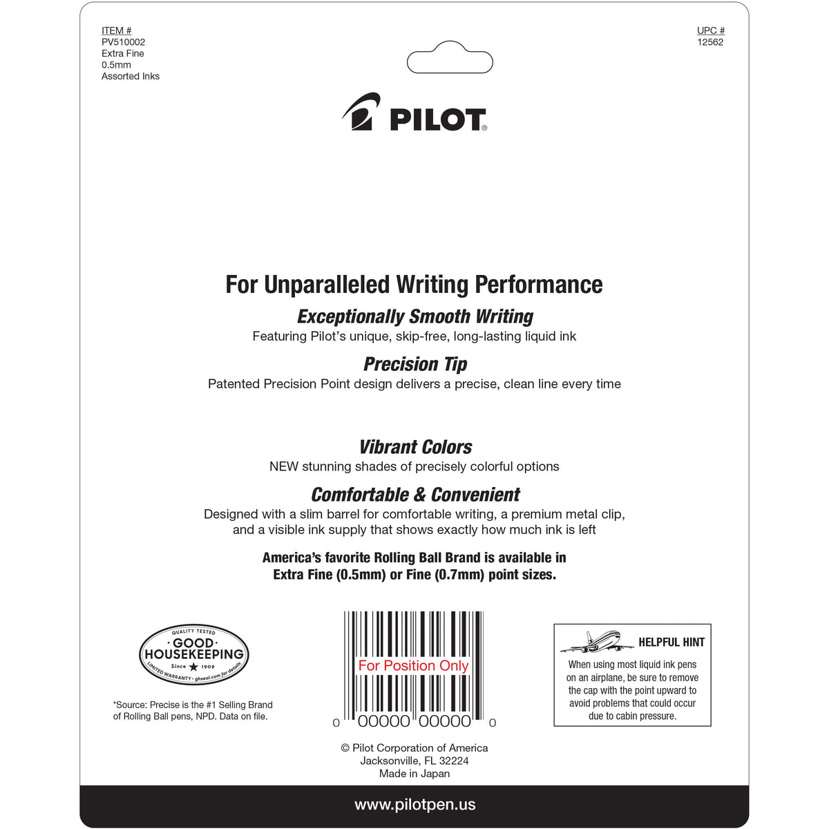 PILOT Precise V5 Capped Rollerball Pens, Assorted Colors, Pack of 10