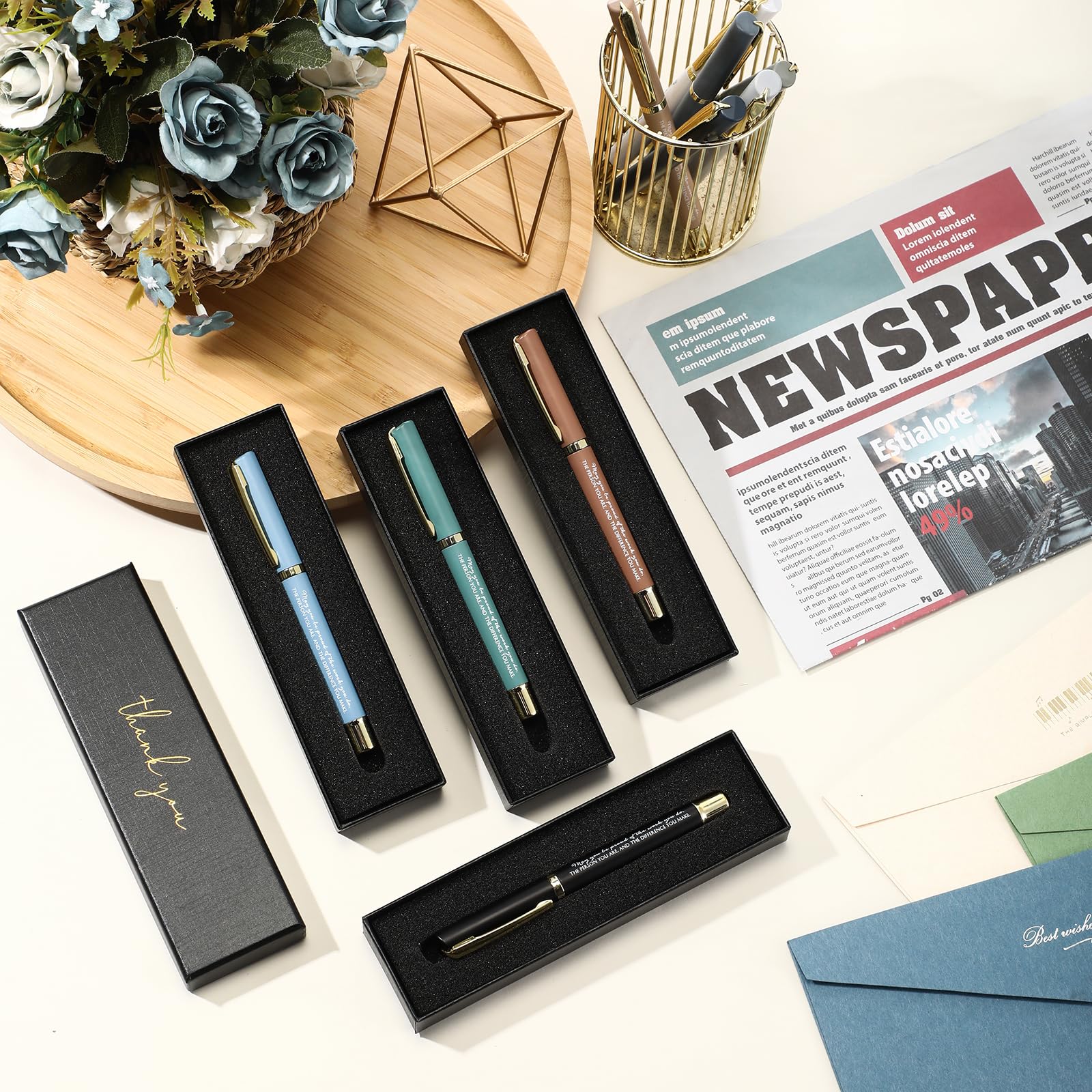 PerKoop 10 Sets Thank You Gifts, Appreciation Pens with Boxes for Men Women