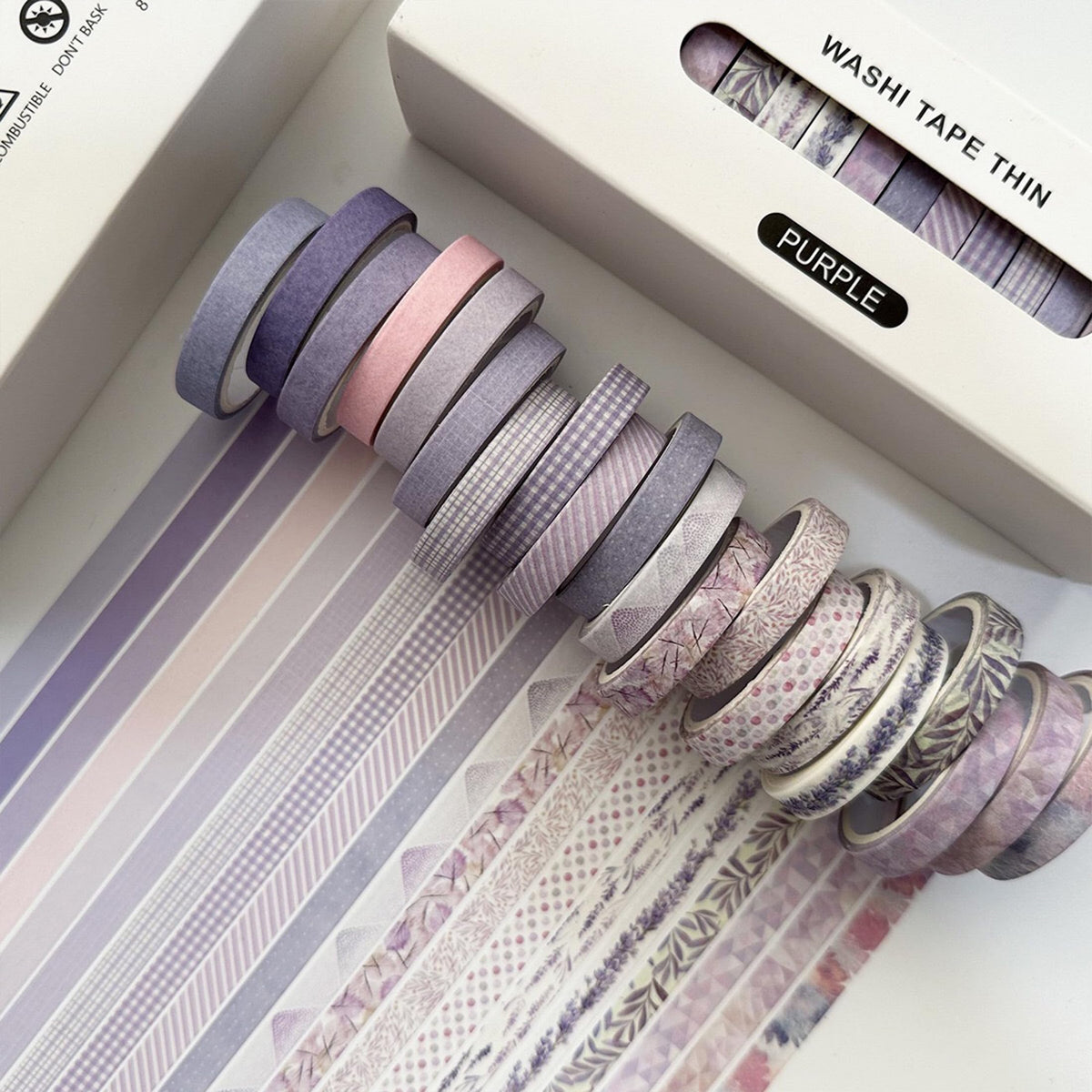 YUBX Vintage Washi Tape Set 20 Rolls Skinny Retro Decorative Antique Patterns Masking Tapes for