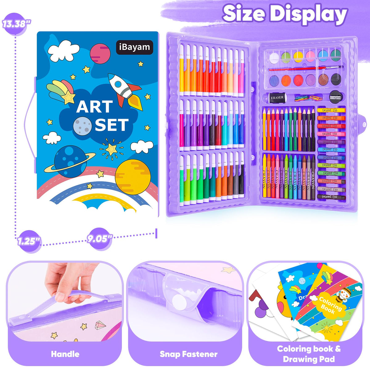 iBayam 149-Pack Drawing Kit Cute School Preppy Stuff Art Supplies, Ages 4+