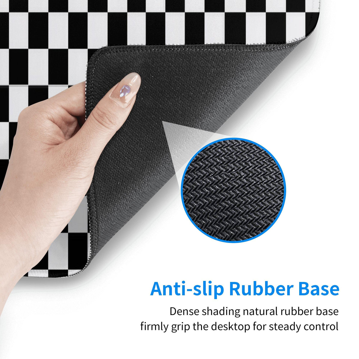 Black and Wite Checkerboard Mouse Pad Extended Large Gaming Mouse Pad XL Stitched Edges for Gamer