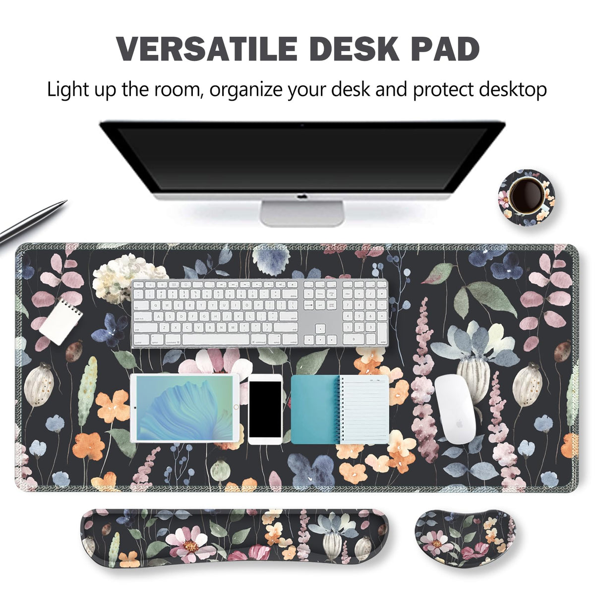 ARTSO Gaming Mouse Pad Wrist Support Set, XXL Large Desk Mat Mousepad + Keyboard Wrist Support+