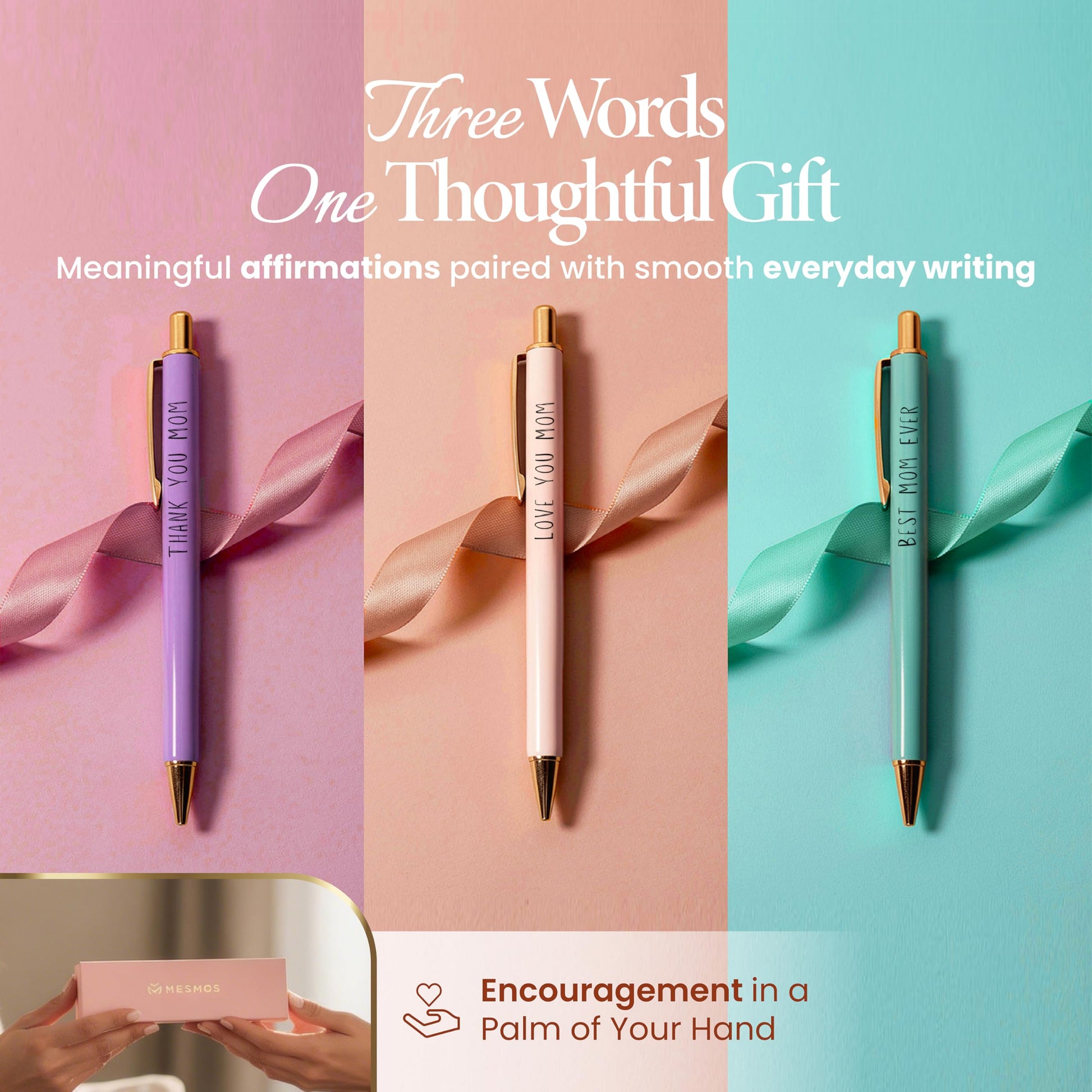 MESMOS 3Pk Fancy Pens Gift Set, Birthday Gifts for Mom, Best Mom Ever Gift, Presents from Daughter