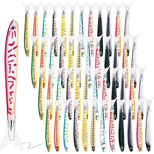 Outus 50 Pieces Fish Pens Fishing Birthday Party Favors Decoration Writing Ballpoint Pens for