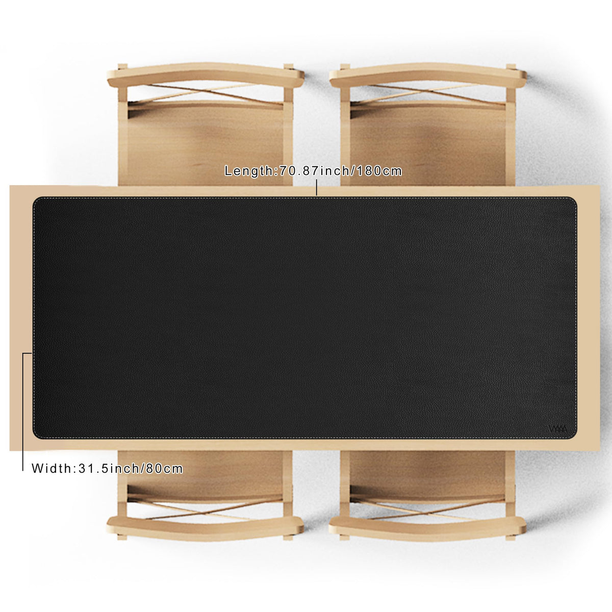 Vyaaa 70.8"x31.5" PU Leather Large Desk Mat (Black) - XXL Extended Mouse pad, Office Desk
