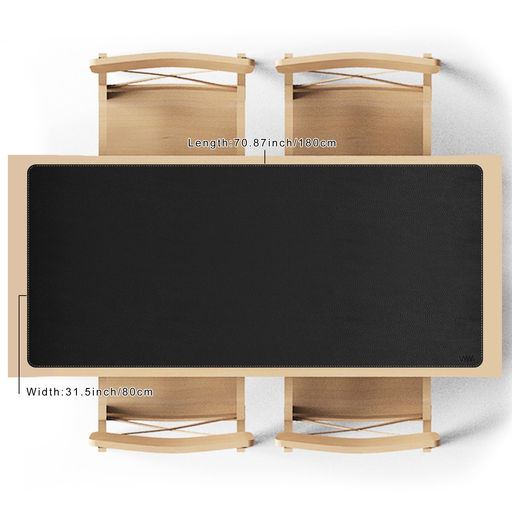 Vyaaa 70.8"x31.5" PU Leather Large Desk Mat (Black) - XXL Extended Mouse pad, Office Desk