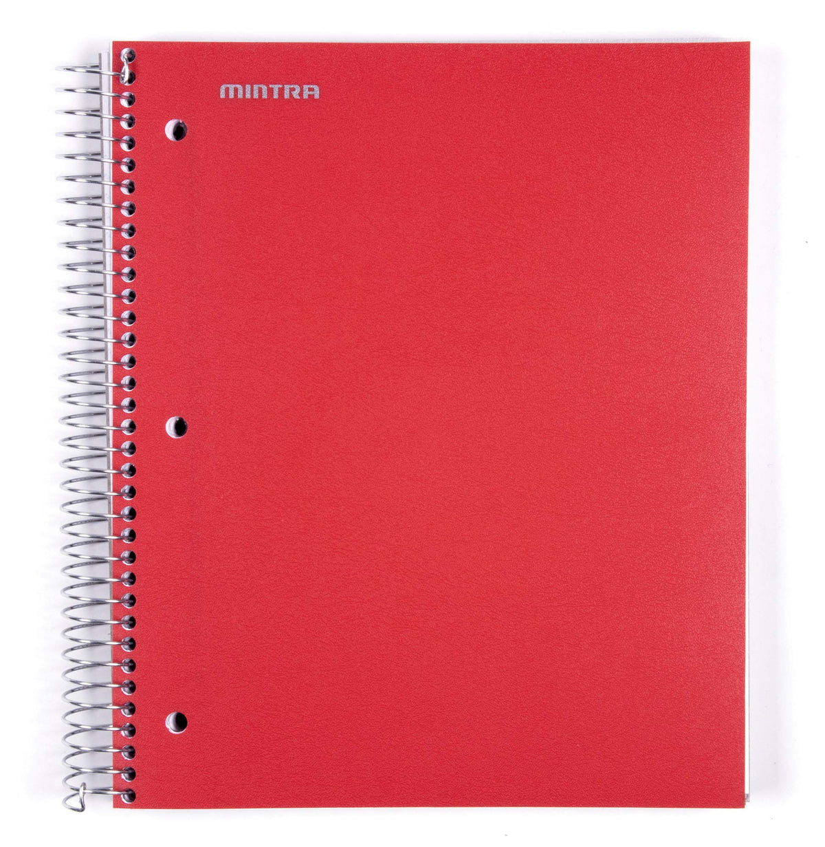 Mintra Office Durable Spiral Notebooks, 5 Subject (Red, Wide Ruled 1pk)