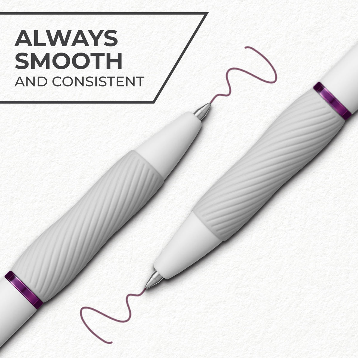 Sharpie S-Gel Pens, Pearl White Body, Medium (0.7mm) Point, Plum Ink, 12 Count
