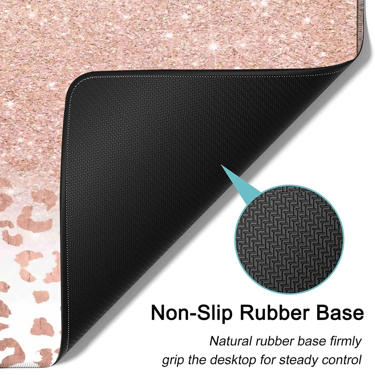 JVGFYNKL Pink Large Mouse Pad, Extended Office Desk Pad, 31.5x11.8in, Ergonomic Memory Foam Mouse