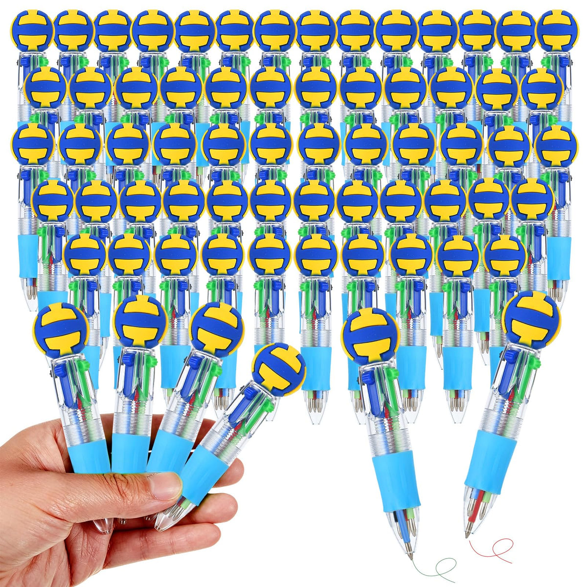 Zhirlyn Volleyball Party Favors Volleyball Pens Mini Multicolor Pen in One Cute Fun 4-in-1 Pens