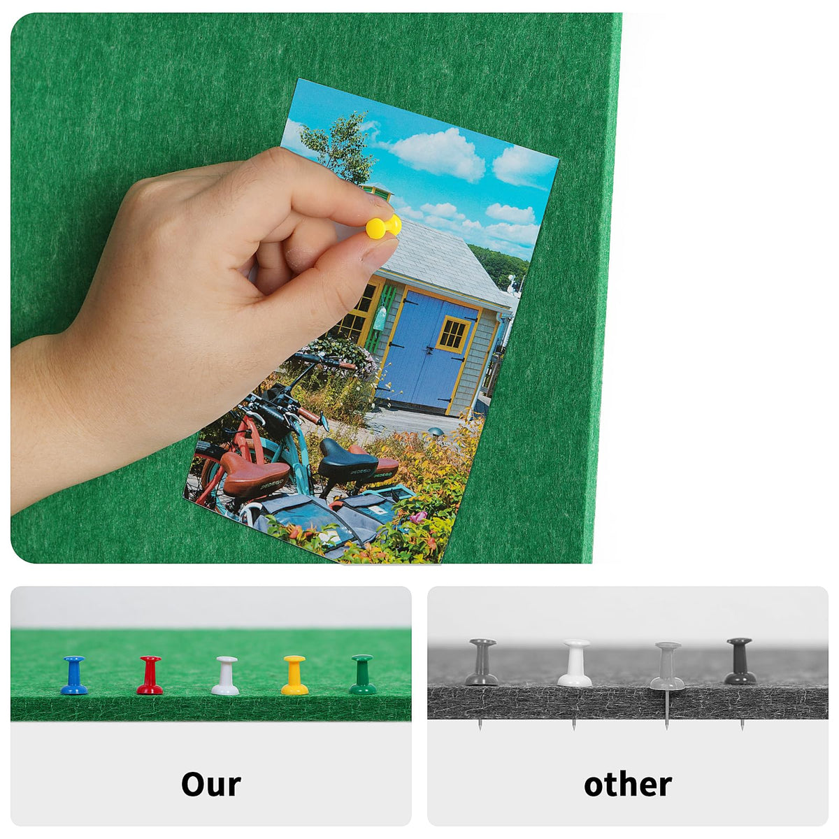 Bulletin Board, 6 Pcs Large Cork Board for Wall 36" x 24", Felt Pin Board Tiles with 40 Pushpins