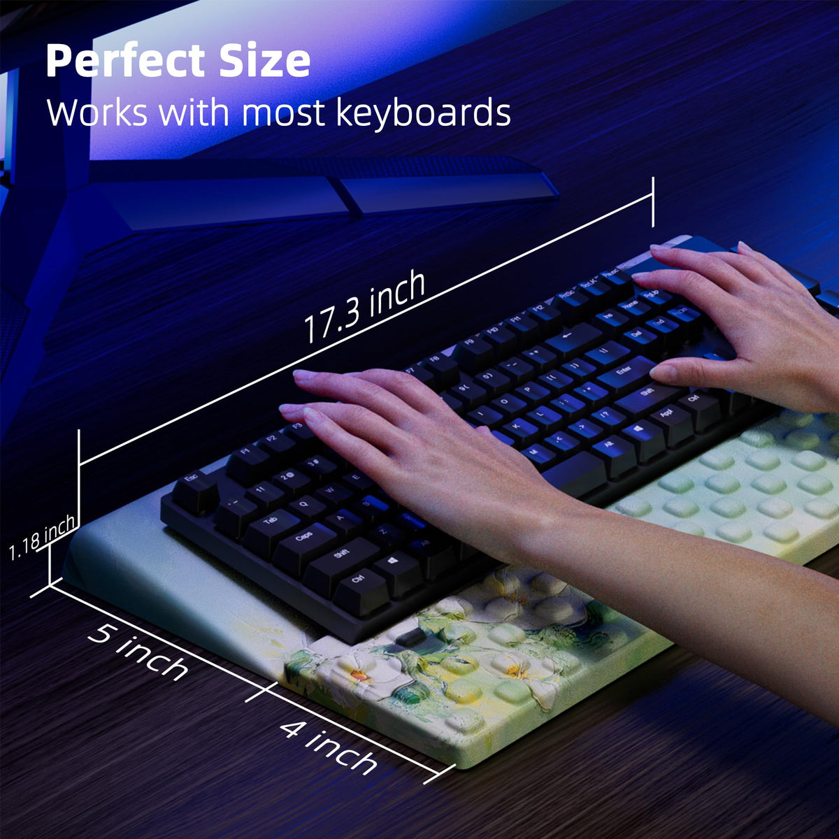 Ospelelf Keyboard Wrist Rest Pad, Comfy Ergonomic Keyboard Stand Holder, Office Desk Accessories