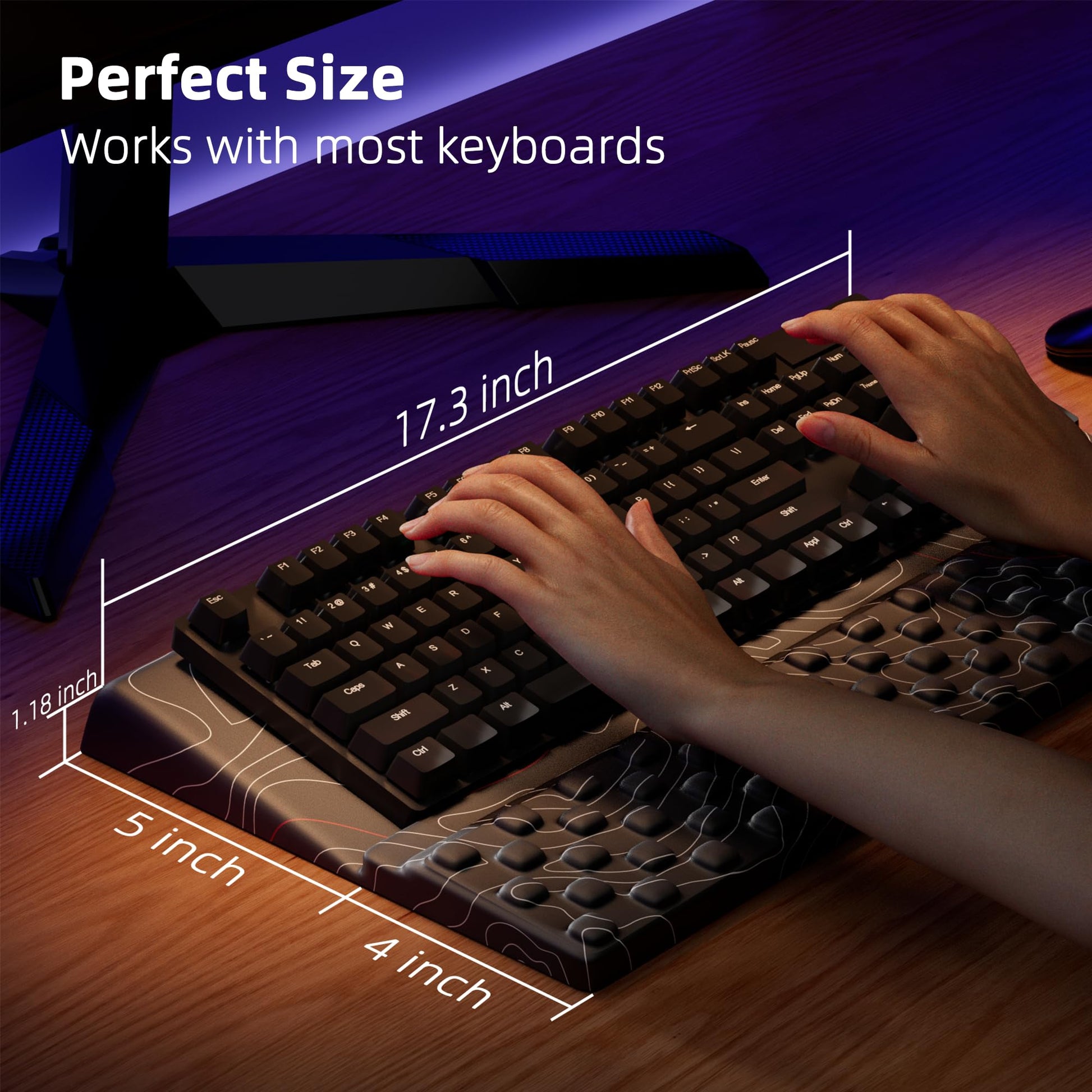 Ospelelf Tilt Keyboard Stand with Wrist Rest, Comfy Ergonomic Keyboard Riser Holder for Office Home