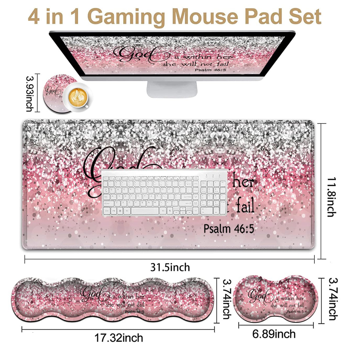 Desk Pad, Large Gaming Mouse Pad Extended Thick Writing Pads, Ergonomic Keyboard Wrist Rest with